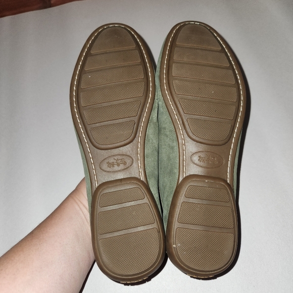 Coach Olympia Suede Moss Green Loafer Shoes 7.5 - Picture 6 of 9
